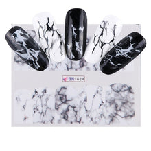 Load image into Gallery viewer, 1PCS Nail Art Sticker White Black Gradient Marble Winter DIY Water Transfer sliders for Manicure Decorations Tool CHBN613-624