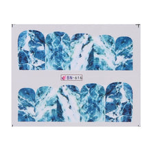 Load image into Gallery viewer, 1PCS Nail Art Sticker White Black Gradient Marble Winter DIY Water Transfer sliders for Manicure Decorations Tool CHBN613-624