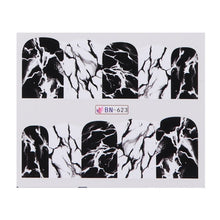 Load image into Gallery viewer, 1PCS Nail Art Sticker White Black Gradient Marble Winter DIY Water Transfer sliders for Manicure Decorations Tool CHBN613-624
