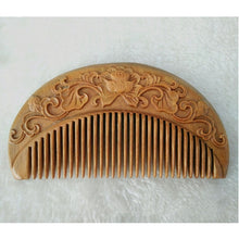 Load image into Gallery viewer, 1 PC Handmade green sandalwood Anti-alopecia wood comb Natural Head Massage hair brush hair care flower style free shipping