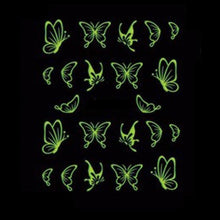 Load image into Gallery viewer, 1sheets Hot Butterfly Bow Designs Luminous Nail Art Shinning Glitter Nail Art Stickers Decorations Manicure Tips Tools TRDG-007