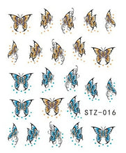 Load image into Gallery viewer, 1sheets Hot Butterfly Bow Designs Luminous Nail Art Shinning Glitter Nail Art Stickers Decorations Manicure Tips Tools TRDG-007