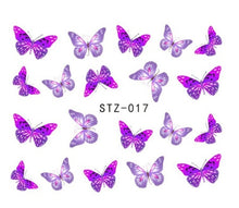 Load image into Gallery viewer, 1sheets Hot Butterfly Bow Designs Luminous Nail Art Shinning Glitter Nail Art Stickers Decorations Manicure Tips Tools TRDG-007