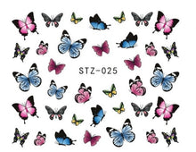 Load image into Gallery viewer, 1sheets Hot Butterfly Bow Designs Luminous Nail Art Shinning Glitter Nail Art Stickers Decorations Manicure Tips Tools TRDG-007