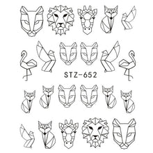 Load image into Gallery viewer, Full Beauty 1 Sheet Nail Water Sticker DIY Black Abstract Image Nail Art Paper Decoration Manicure Style Tool CHSTZ651-53