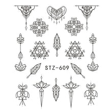 Load image into Gallery viewer, Full Beauty 1 Sheet Nail Water Sticker DIY Black Abstract Image Nail Art Paper Decoration Manicure Style Tool CHSTZ651-53