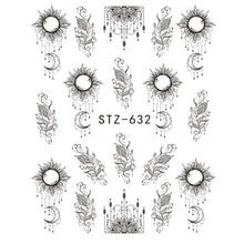 Load image into Gallery viewer, Full Beauty 1 Sheet Nail Water Sticker DIY Black Abstract Image Nail Art Paper Decoration Manicure Style Tool CHSTZ651-53