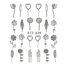 Load image into Gallery viewer, Full Beauty 1 Sheet Nail Water Sticker DIY Black Abstract Image Nail Art Paper Decoration Manicure Style Tool CHSTZ651-53