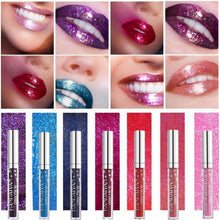 Load image into Gallery viewer, 7 Color Glitter Lipstick Long Lasting Waterproof Shimmer Shiny Red Lip Gloss Make Up Metallic Blue Purple Pink Liquid Lipsticks